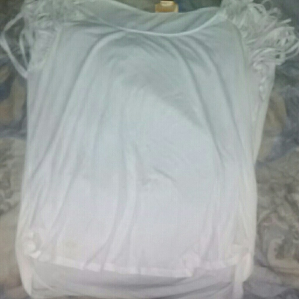 Miss Tina White Blouse Shirt Size Large